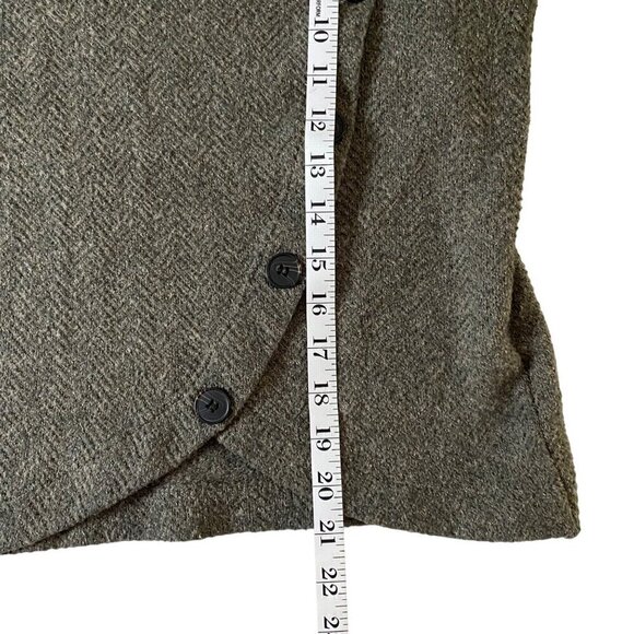 Retrelogy Herringbone‎ Turtleneck Pullover Sweater Cropped with Buttons Gray S/P - Picture 8 of 8